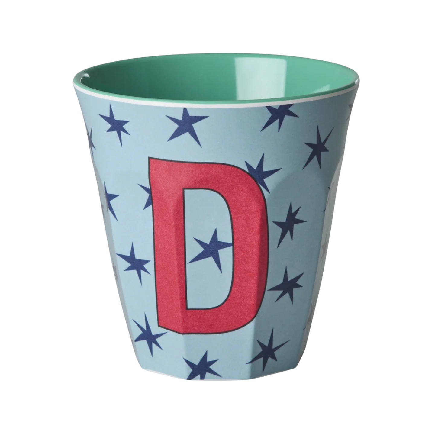 Rice Mellem Alfabetkop - Dusty blue Stars - D