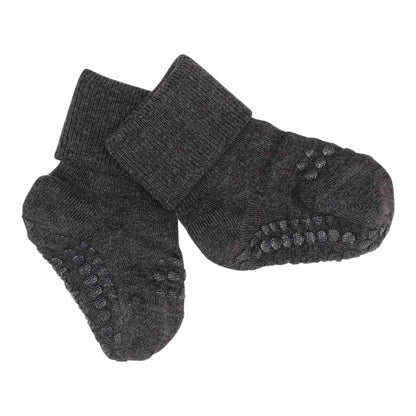 GoBabyGo Skridsikre sokker, Bambus str. 6-12m. - Dark grey melange