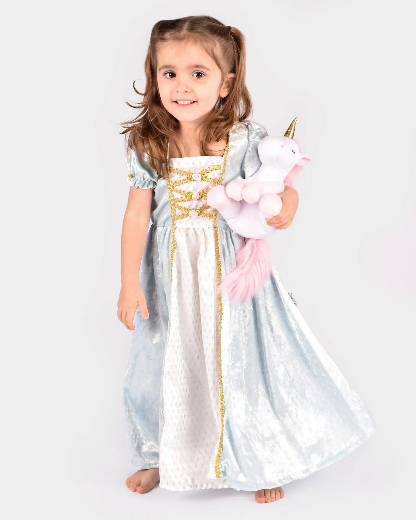 Den gode fe Prinsesse Kjole - Blå, str. 5-6 år