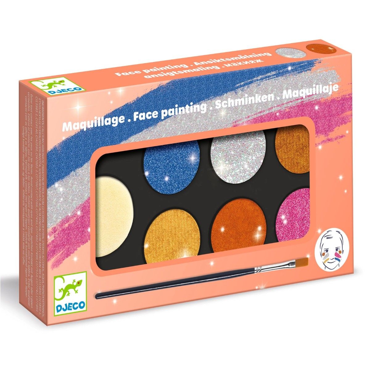 Djeco Ansigtsmaling palet, Metallic
