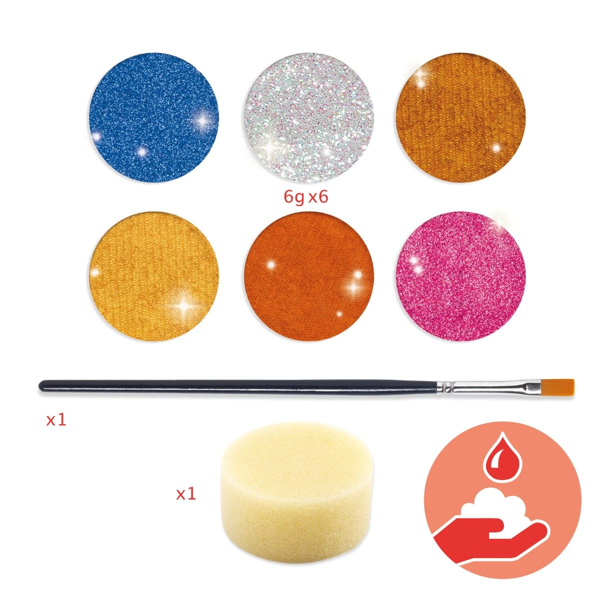 Djeco Ansigtsmaling palet, Metallic