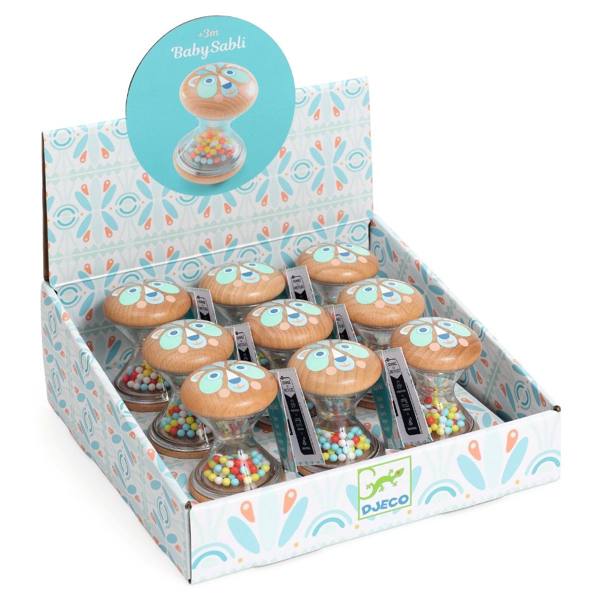 Djeco rangle med kugler indeni.