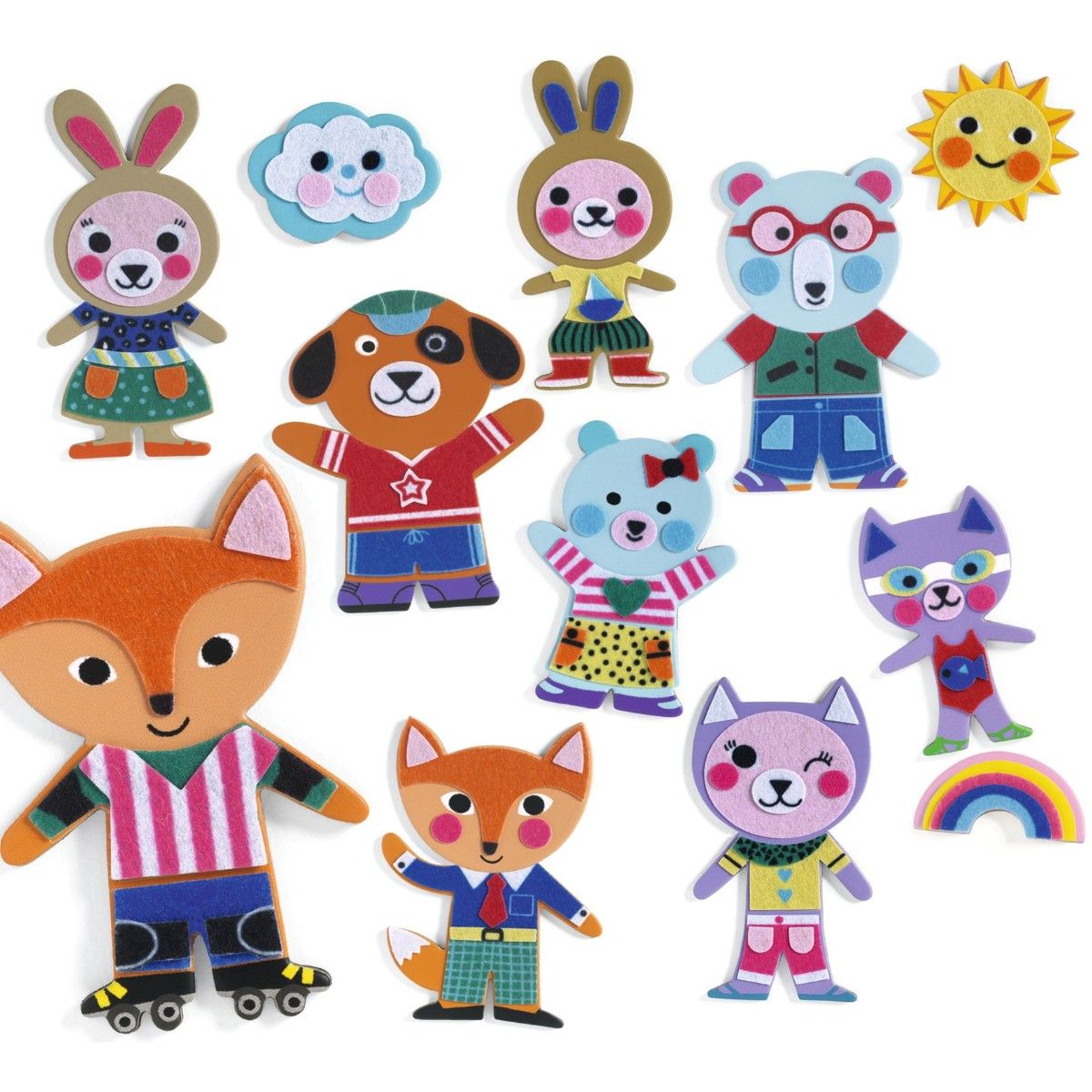 DIY sæt med funky familie magneter, som I selv kan lave.