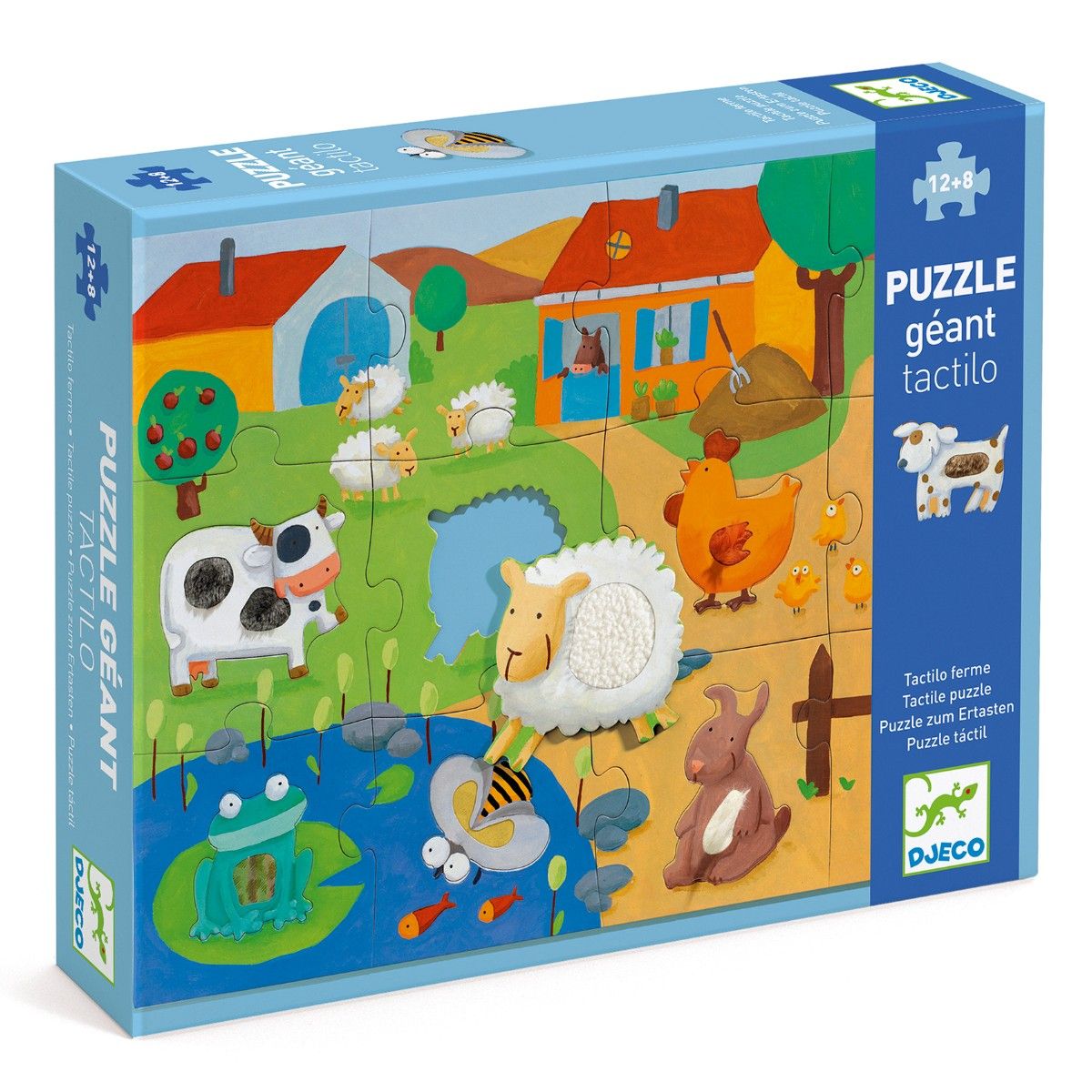 Djeco Følepuslespil, bondegård - 12+8 brikker