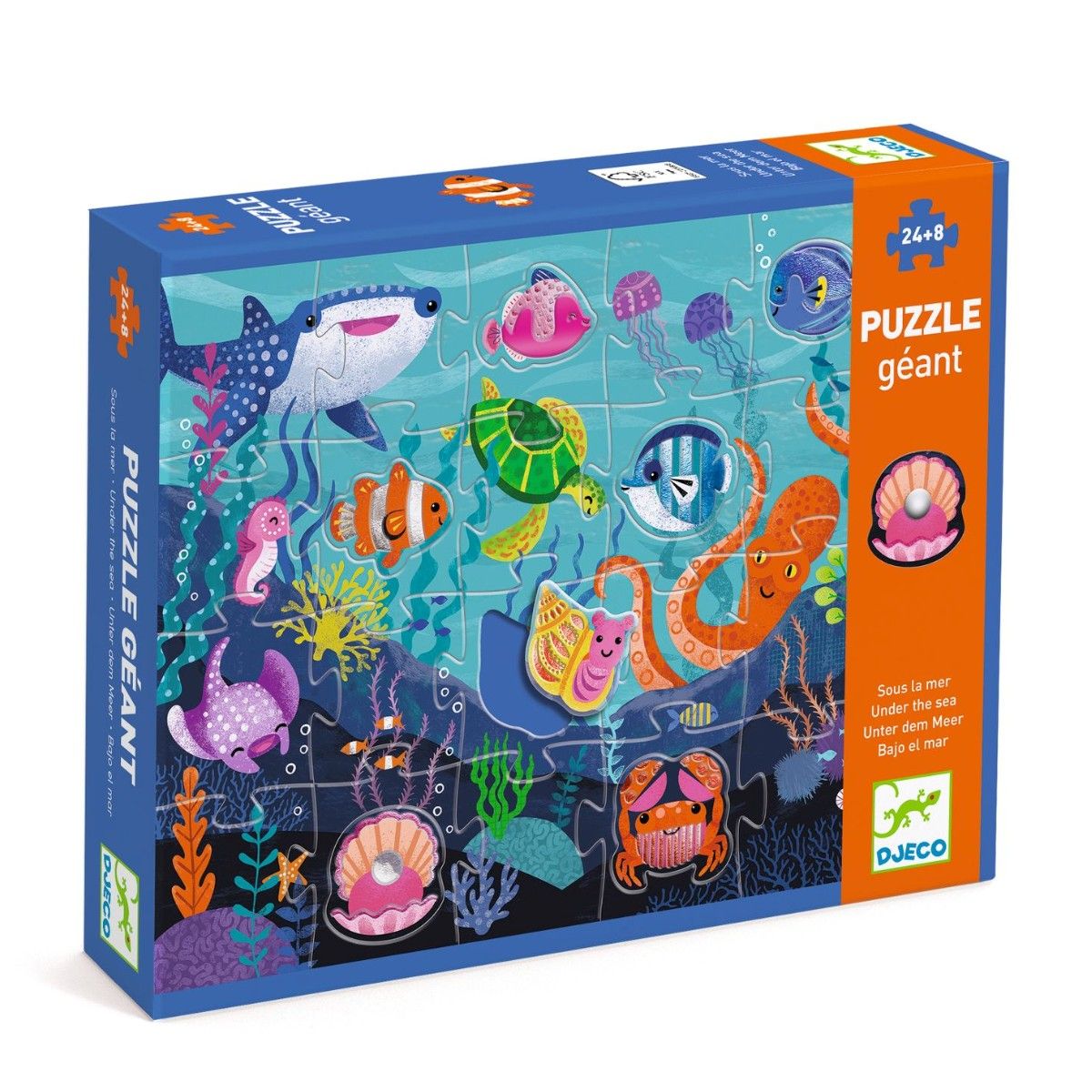 Følepuslespil til børn med sanselige elementer. Indeholder 24 puslespilsbrikker + 8 følebrikker.