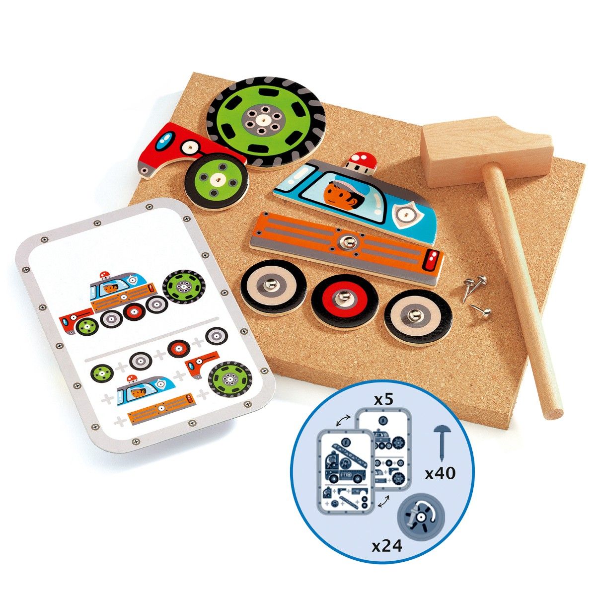 Djeco Hammermosaik, Biler