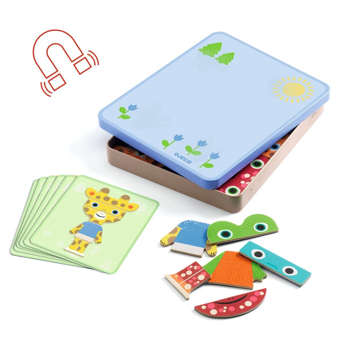 Djeco Inzebox magnet leg, Mix dyr