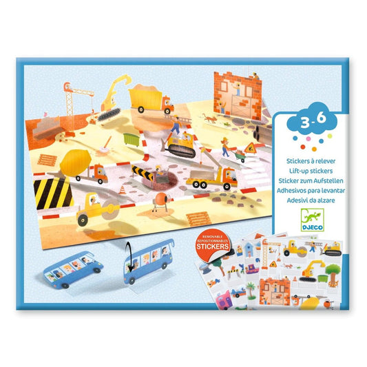 3D klistermærker med biler og baggrunde de kan sidde på.