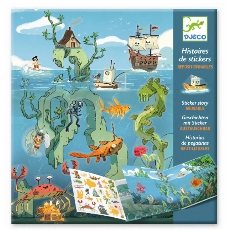 Djeco Klistermærker, Story Havet