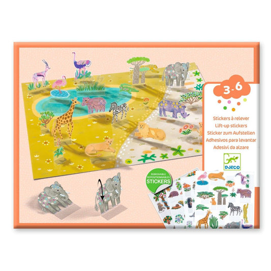 Klistermærker, som kan stå og genanvendes med dyretema.