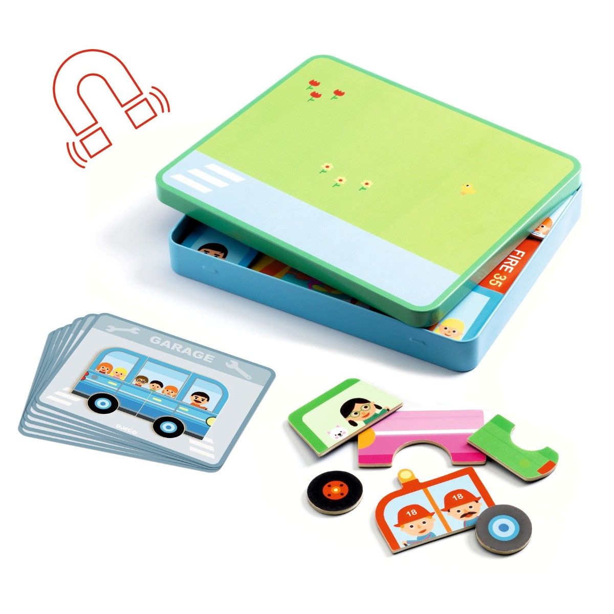 Djeco Inzebox magnet leg, Køretøjer