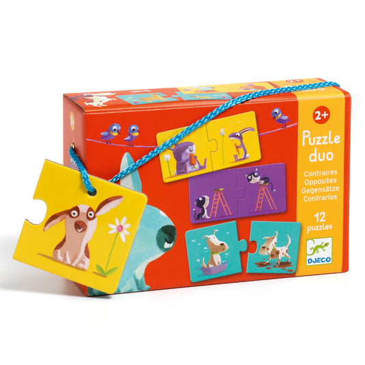 Djeco Lærespil Duo Puzzle - Modsætninger.