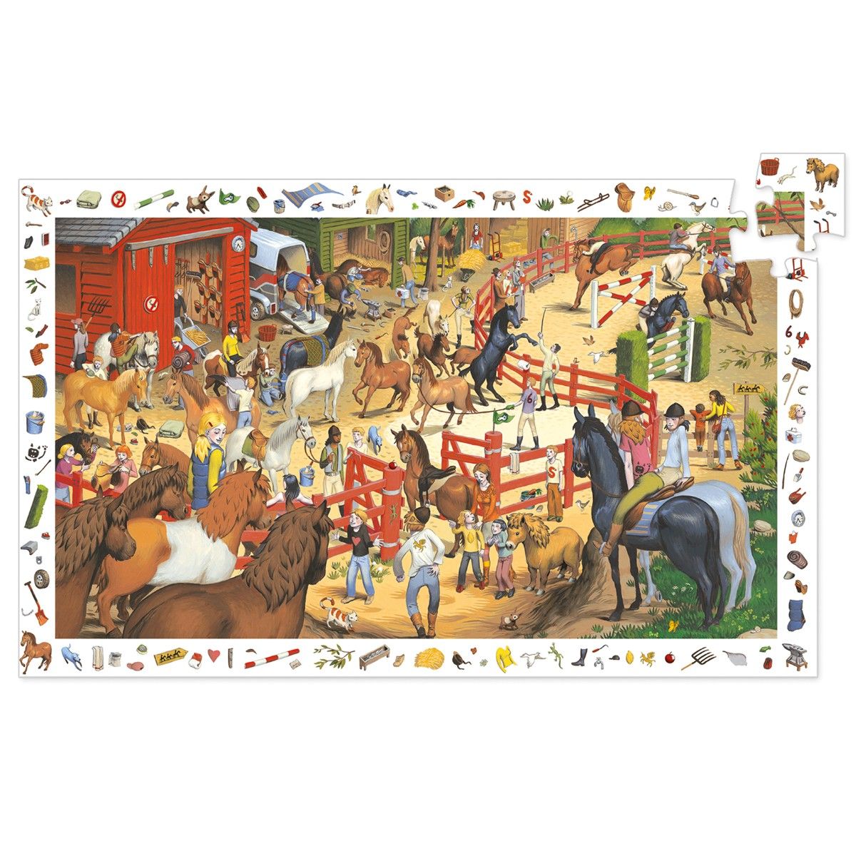 Djeco Oberservationspuslespil, Heste - 200 brikker