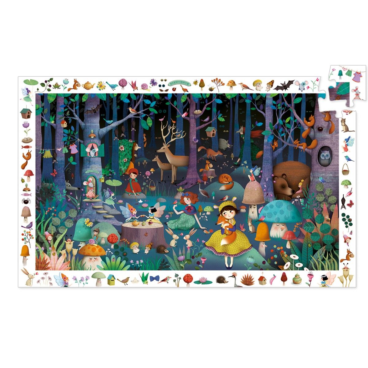 Djeco Observationspuslespil, Fortryllet skov - 100 brikker