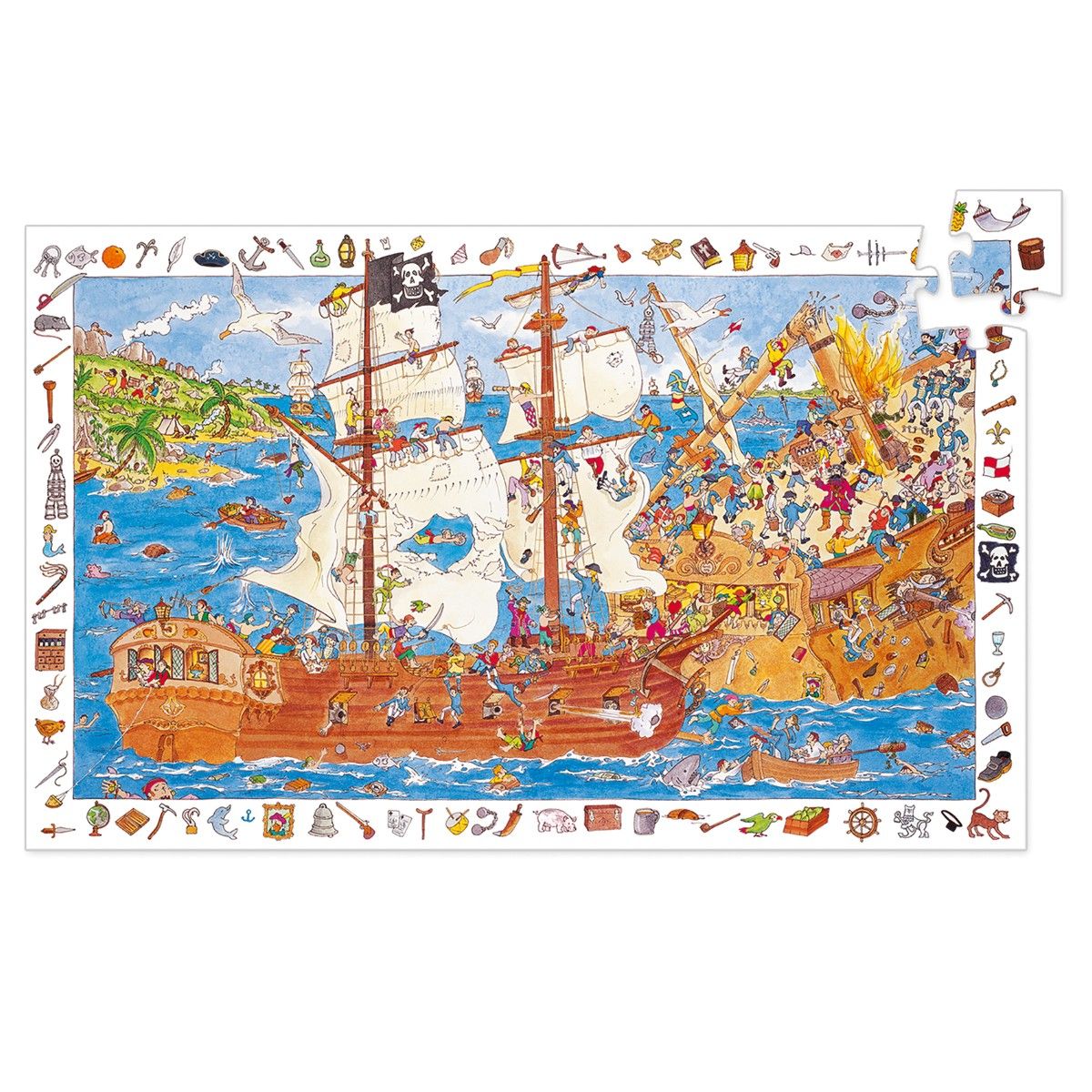 Djeco Observationspuslespil, Piratskib - 100 brikker