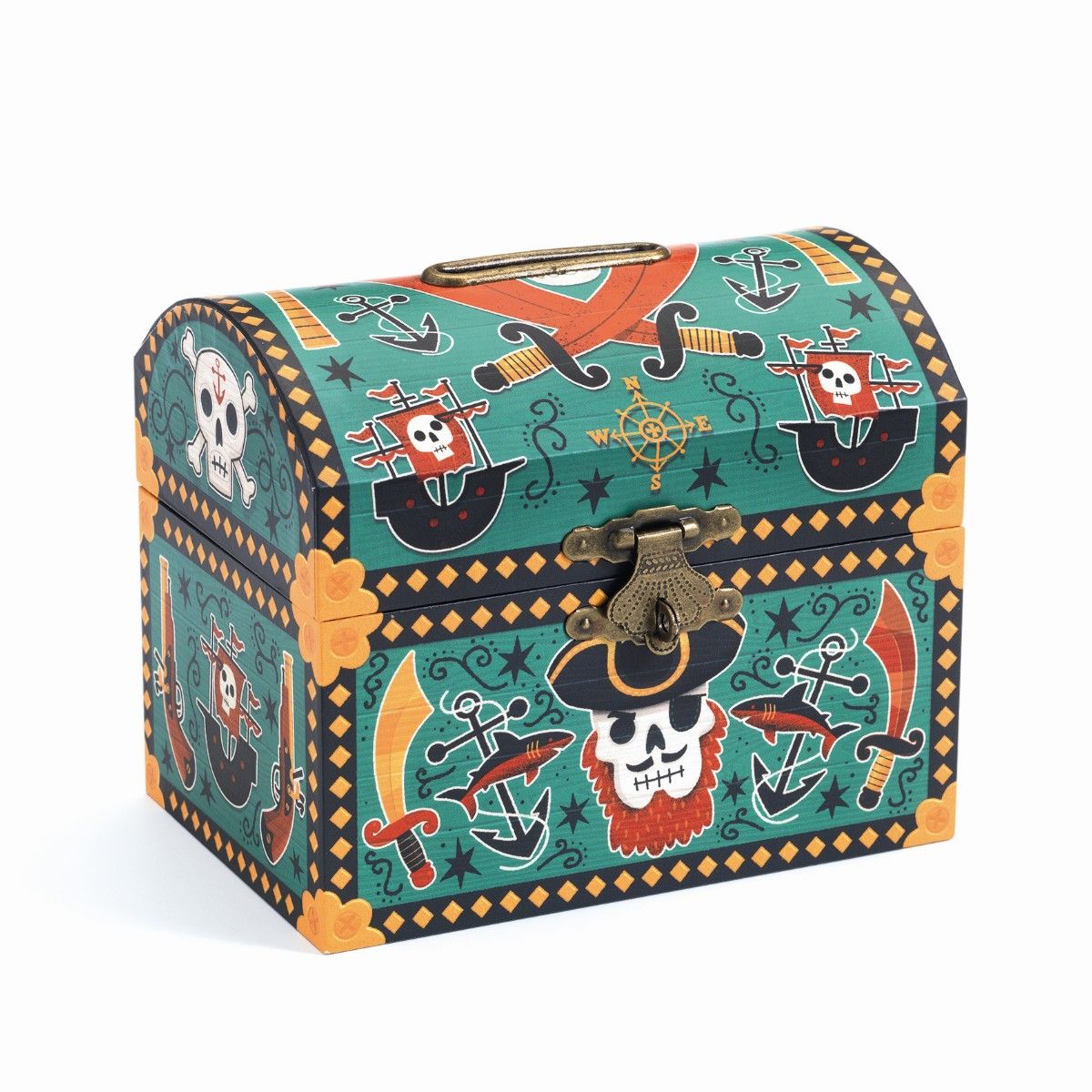 Djeco Sparebøsse, Kiste med pirater & lås