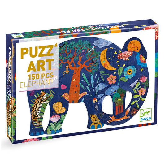 Djeco Puzz'Art Puslespil, Elefant - 150 brikker