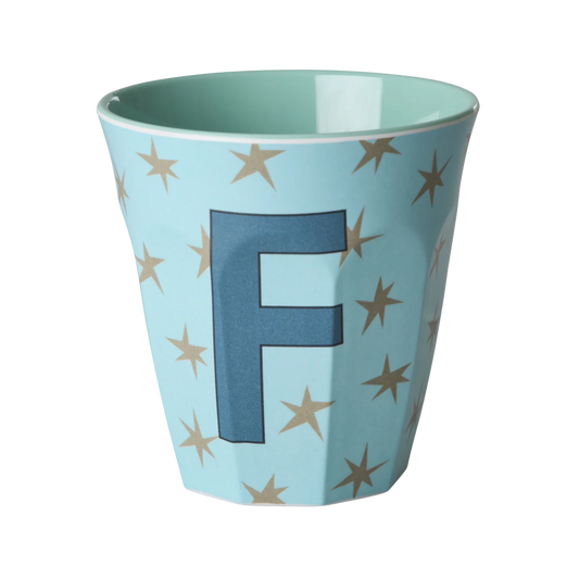 Rice Mellem Alfabetkop - Blue Stars - F