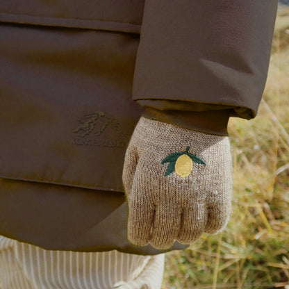 Konges Sløjd Filla 2-pak handsker 5-8 år, Lemon/Stripe