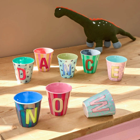 Rice Mellem Alfabetkop - Dusty blue Stars - D