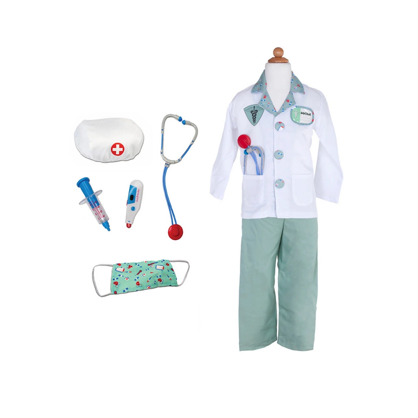 Great Pretenders Læge udklædning og tilbehør - str. 3-4 år