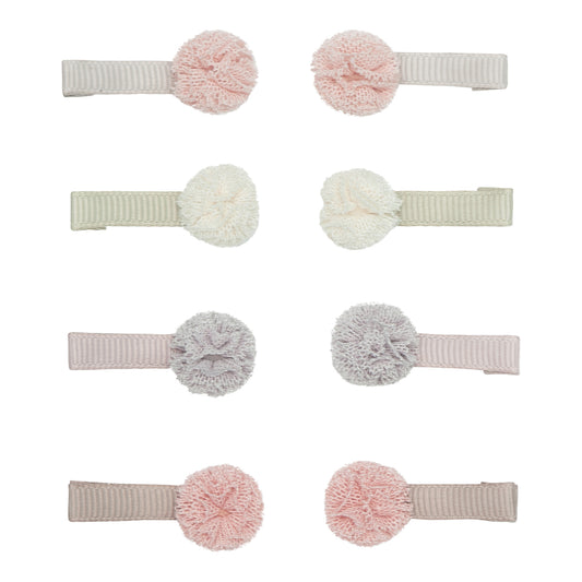 Mimi & Lula 8 Hårclips - Mini Tulle pom Pom Swanlake