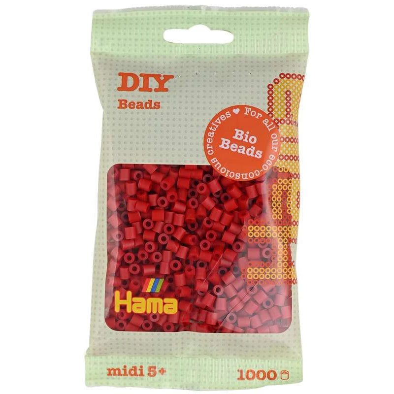 HAMA BIO midi perler 1000stk mørkerød