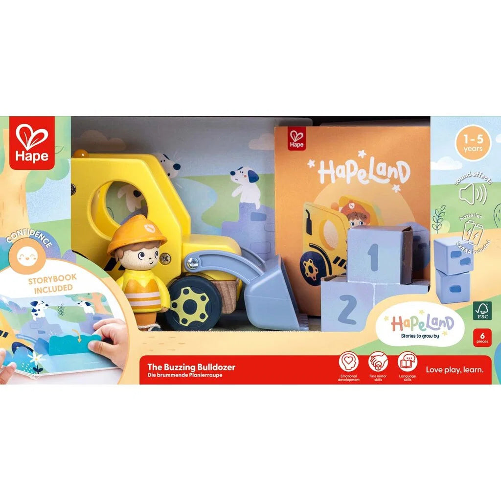 Hape Bulldozer med lyd og bog