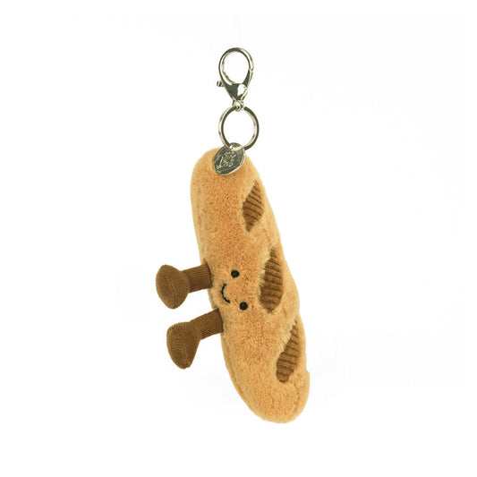 Baguette bamse vedhæng til taske eller nøglering.