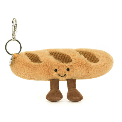 Baguette bamse vedhæng til taske eller nøglering.
