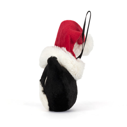 Jellycat kat ophæng med nissehue.
