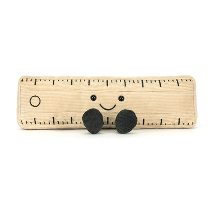 Lineal bamse med et sødt smil.
