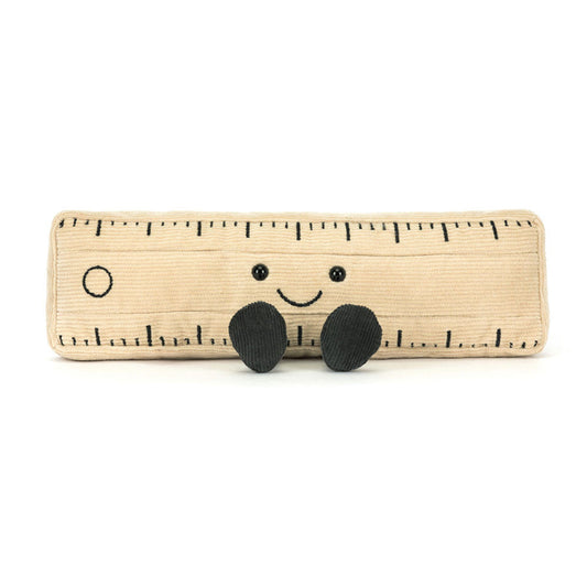 Lineal bamse med et sødt smil.