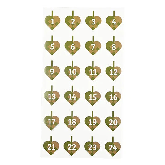Det Gamle Apotek Klistermærker med tal, 1-24 grøn