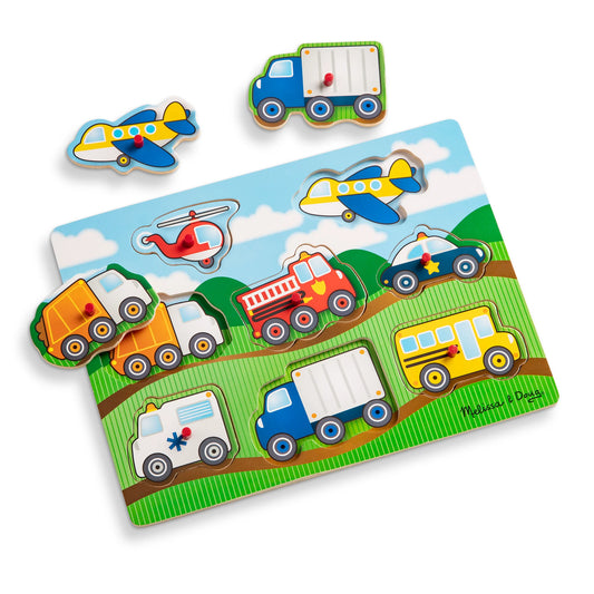 Melissa & Doug Vehicles puslespil i træ, 8 pcs