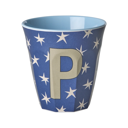 Rice Mellem Alfabetkop - Dark blue Stars - P