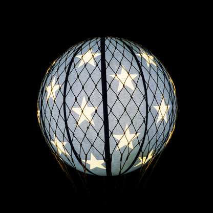 Authentic Models Travels light luftballon, 18cm. - Blue Stars - LED lys