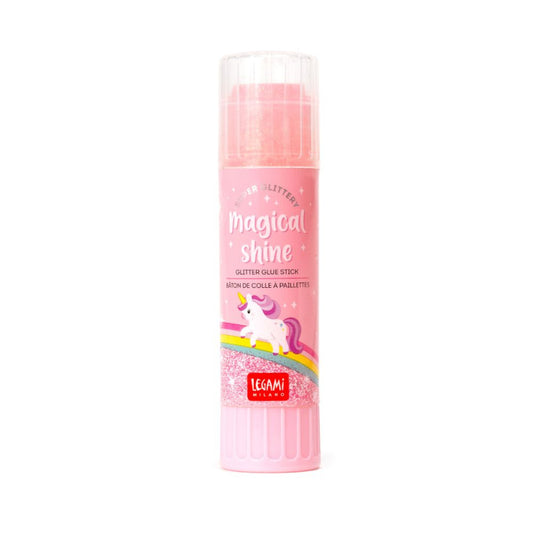 Lyserød glitter limstift.