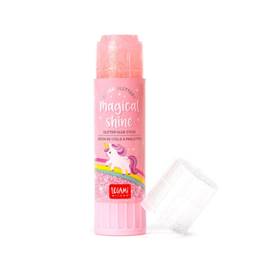 Lyserød glitter limstift.