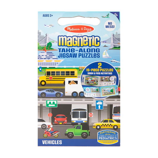 Melissa & Doug Magnetisk puslespil Take Along - Vehicles