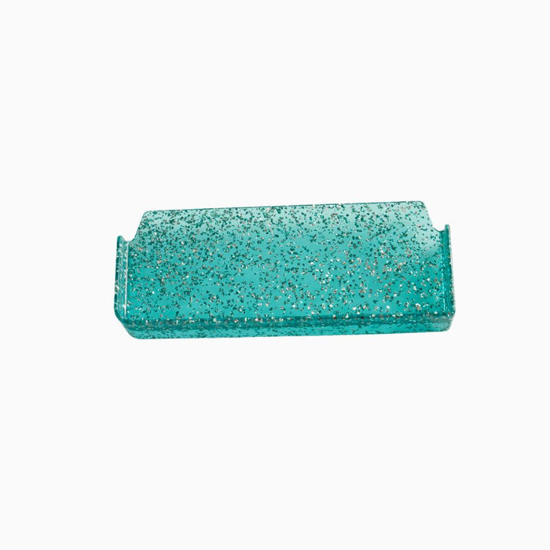 Mini divider til madkasse med blå glimmer.