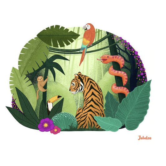 Klistermærke med jungle til Bento Two madkasse.