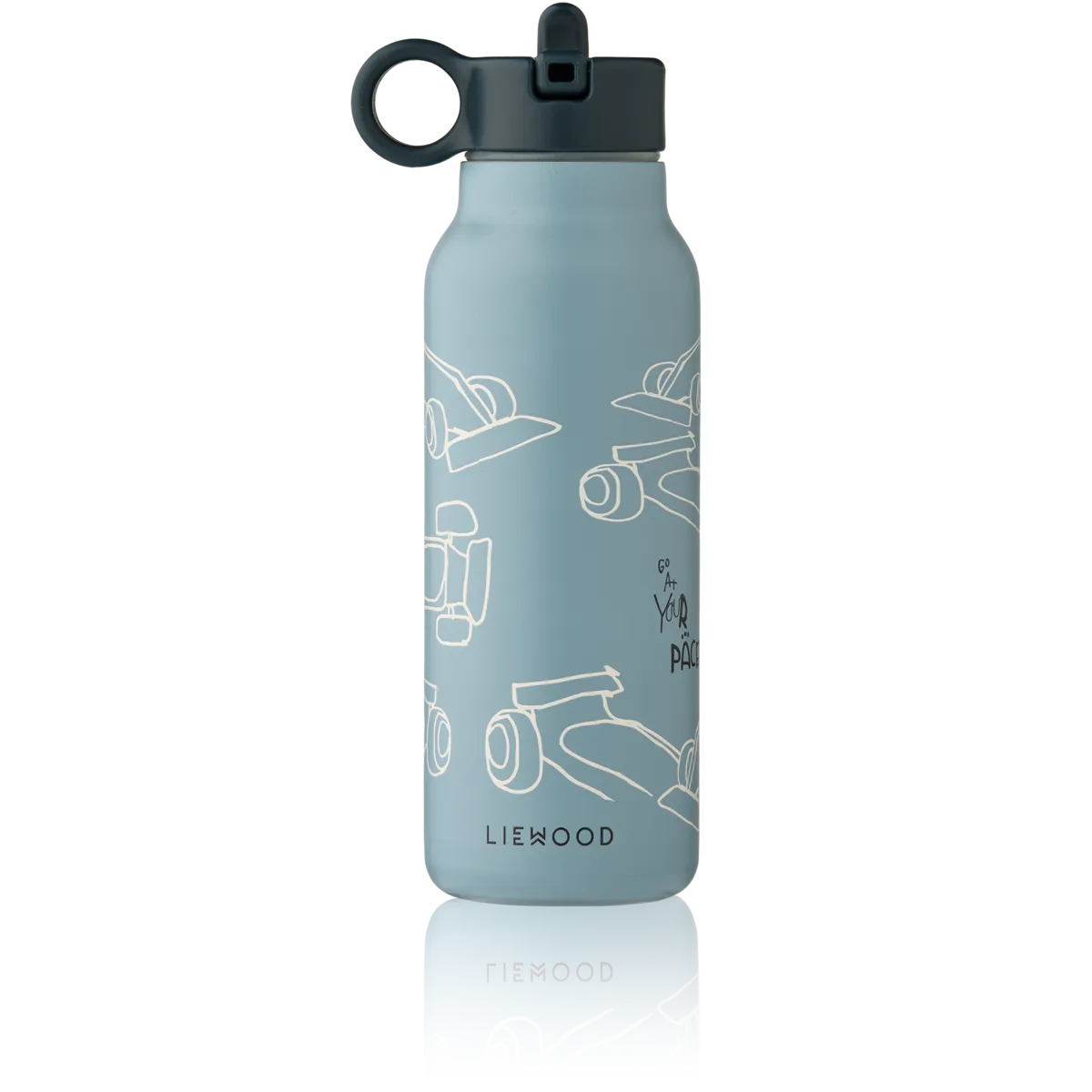 Liewood Falk Drikkedunk 350ml, Race cars/Beach blue