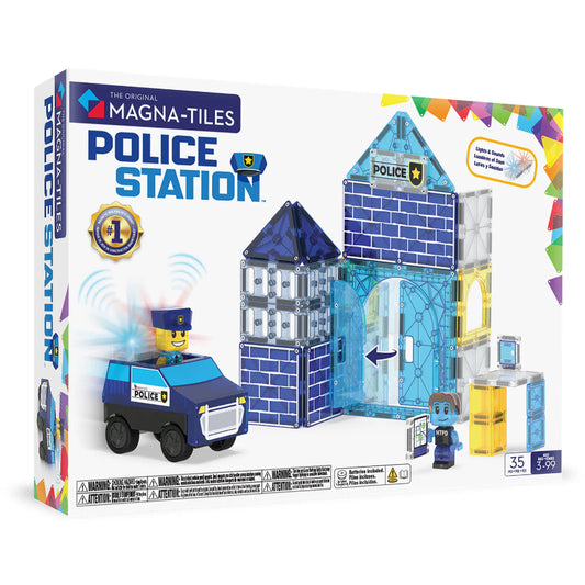 Magnetisk legetøj med politistation.
