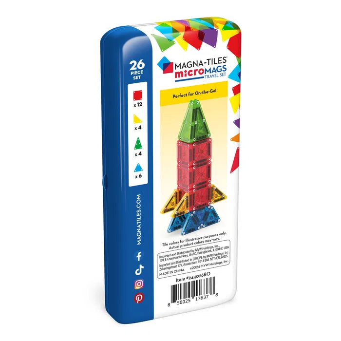 Magna-Tiles microMags Rejsesæt, 26 dele