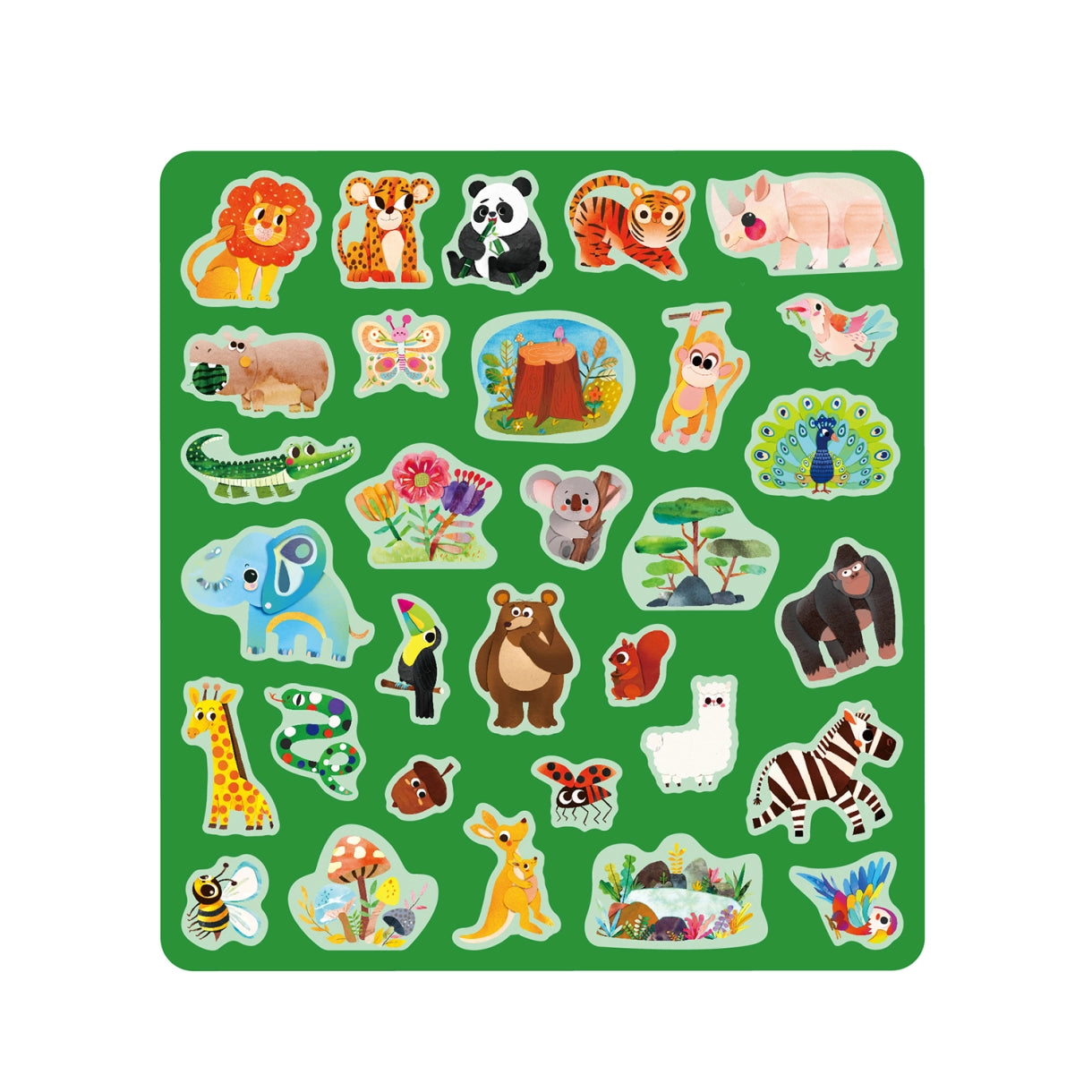 mierEdu - Jelly Stickers 31 stk - Flytbare - Vilde dyr