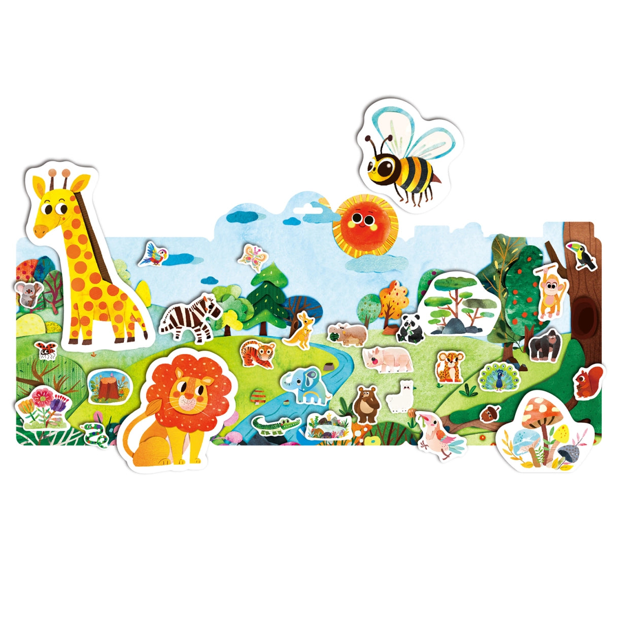 mierEdu - Jelly Stickers 31 stk - Flytbare - Vilde dyr