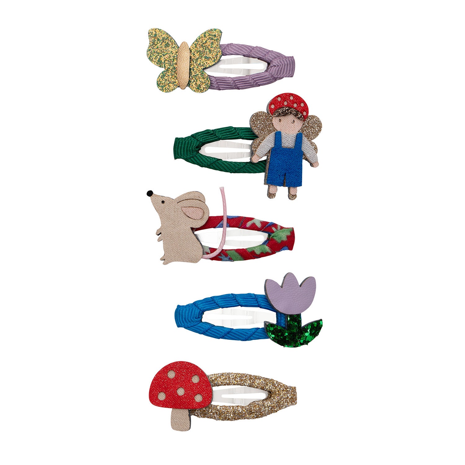 Hårspænder med skov tema.