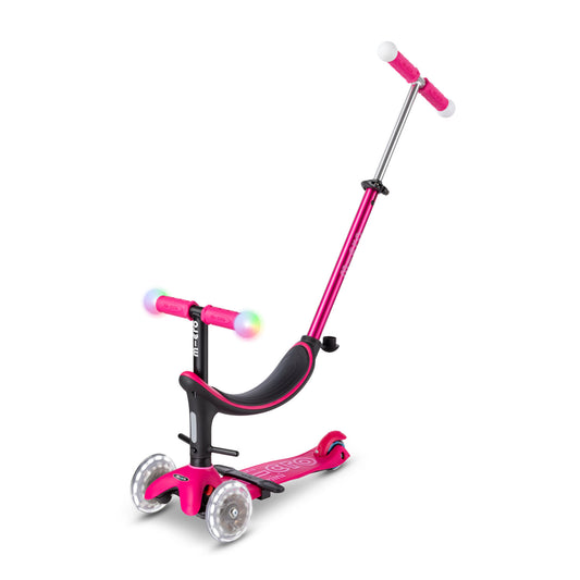 Micro - Løbehjul/Løbecykel Mini2grow Deluxe Magic LED - Pink