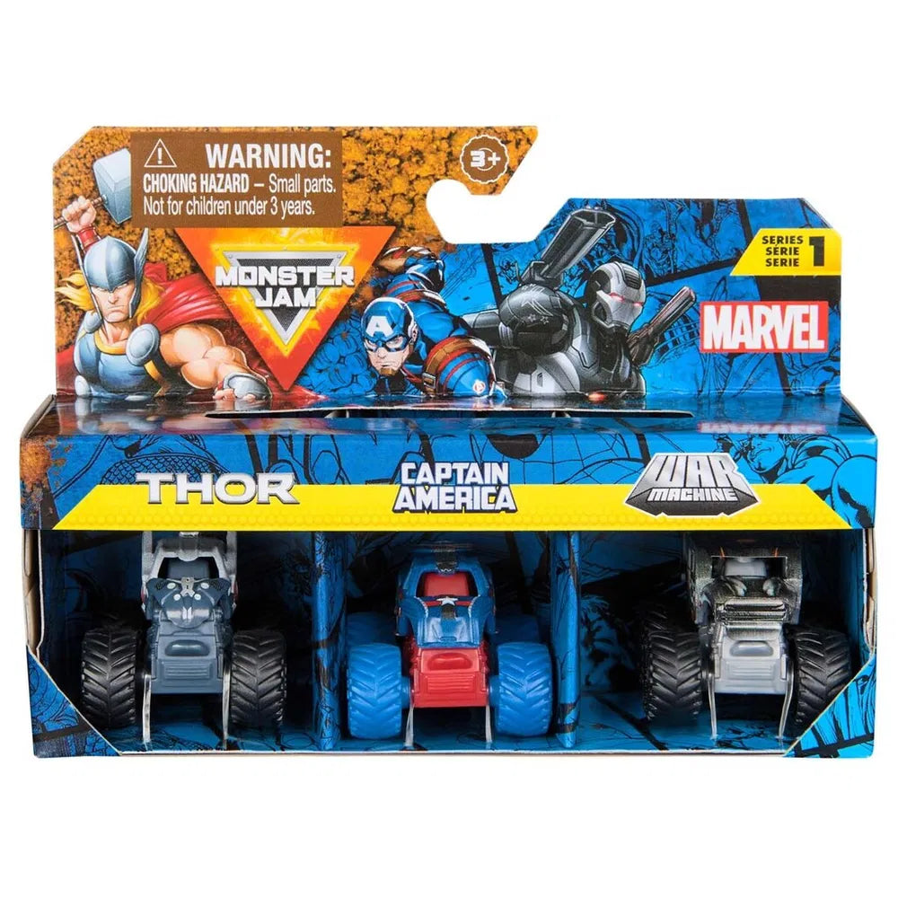 Monster Jam Mini 1:87 Marvel 3 Pack Bundle